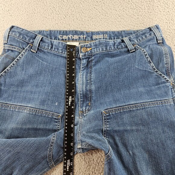 Carhartt Jeans Mens 40x32 Blue Relaxed Work Utility Carpenter Pants Double Knee - Picture 10 of 16